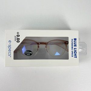 e-Specs +0.00 Blue Light Filtering Specs Blush & Clear
